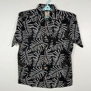 Born Primitive Shirt Mens Medium Black Button Up Stretch‎ Bones Print AOP